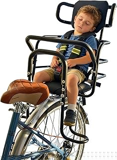 Kid's Bike Seat Rear with Adjustable Headrest, Rear Child Bike Seat with Foot Pedals Back Rest Handrail.Child Carrier Bike Chair for Bicycle Designed for Children Aged 18 Month to 8 Years Old