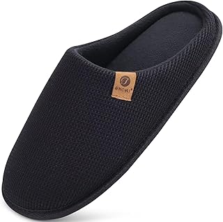 Men's House Slippers, Cushion Memory Foam Shake Fleece and Man House Shoes with Faux Fur Lining and Indoor Outdoor Rubber Soles US Size 7-15