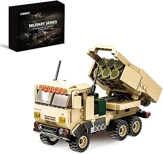 M142 Rocket Vehicle Building Set, Military Mobile Gun System Model with Rotating Turret, Compatible with Lego for Boys 8-14 & Adults (457pcs)