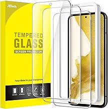 JETech Screen Protector for Samsung Galaxy S22 5G 6.1-Inch, Tempered Glass Film with Easy Installation Tool, Fingerprint ID Compatible, HD Clear, 3-Pack