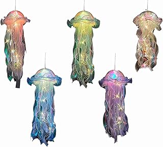Jellyfish Hanging Decor,Room Decor, Set of 5,Under the sea Party Decorations,Jellyfish Kit for Under The Sea Little Mermaid Party Decoration RPS-IND