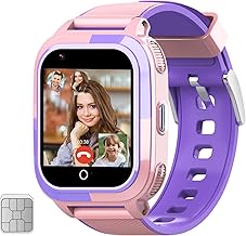 wonlex Kids Smart Watch with SIM Card, 4G Kids GPS Tracker Support Whatsapp Line Real-time Calling Voice Message SOS Camera, Birthday Gifts for Girls Boys Aged 4-16(Pink)