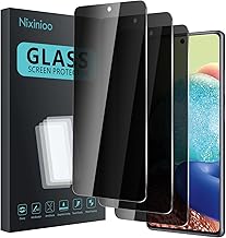 3 Pack Privacy Screen Protector for Samsung Galaxy A73/ A72/ A71, Anti Spy Tempered Glass 9H Hardness, Black Protector Anti Spy, Bubble Free, Anti-Scratch