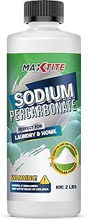 MAXTITE Sodium Percarbonate (2 lbs) - 100% Pure - Solid Hydrogen Peroxide/Oxygen Bleach - Multi-Use Cleaner for Home & Laundry - HDPE container w/Resealable Child Resistant Cap