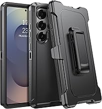 for Samsung Galaxy S24 Ultra Case with Belt Clip Holster Shockproof 3-Layer Heavy Duty Kickstand Cover Full Body Protective Rugged Phone Case for Samsung S4 Ultra 6.8", Black
