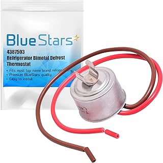 BlueStars Upgraded 4387503 Refrigerator Bimetal Defrost Thermostat Replacement - Compatible with Whirlpool & Kenmore Refrigerators - Replaces WP4387503 343917 61002113 PS11742474 AP6009317