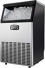 EUHOMY Commercial Ice Maker Machine, 100lbs/24H Stainless Steel Under Counter ice Machine with 33lbs Ice Storage Capacity, Freestanding Ice Maker.