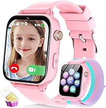 4G Kids Smart Watch Phone GPS, Smartwatch for Boys Girls Ages 4-12 Years with Video Call Chat Class Mode SOS Camera Alarm Games Parental App Touch Watch Gifts for Children (Includes SIM Card) Pink