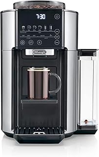 De'Longhi True Brew Drip Coffee Maker, Built in Grinder, Single Serve, 8 oz to 24 oz, Hot or Iced Coffee, Stainless, CAM51025MB (Renewed)