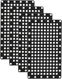 Technical Panel 19x11 Classic Building Base Plates for Building Bricks Compatible with Major Brands Technical Parts Black （4pcs）