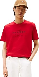 Men's Short Sleeve Cotton Graphic T-Shirts with Stacked Logo Designs