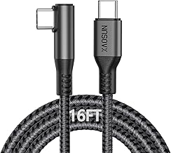 240W USB C to USB C Cable - 16FT Right Angle C to C Cable Fast Charging, USBC to USBC Charger Cord Type C for iPhone 17 16 15 Pro Max Plus, MacBook, Samsung Galaxy S23 & More