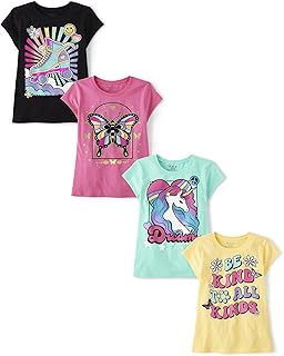 Girls' Trends,Icons Short Sleeve Graphic T-Shirts,4 Pack