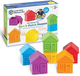 Learning Resources All About Me Sorting Houses - 12 Pieces, Ages 3+ Fine Motor & Sorting Skills, Montessori Toys, Special Education Actives, Imaginative Play