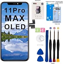 for iPhone 11 Pro Max Screen Replacement OLED 6.5 Inch [NOT LCD] Display 3D Touch Frame Assembly Digitizer with Repair Kit Screen Protector Waterproof Adhesive for Model A2161, A2220, A2218