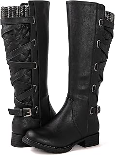 Women's Quilted Knee High Fashion Boots Strappy Boots For Women