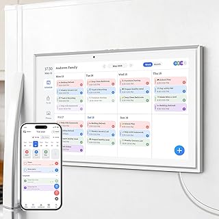 15.6 Inch Digital Smart Calendar with FREE APP for Fridge & Wall Touch Screen, Magnetic Refrigerator Mount, Electronic Planner for Office Desk, Gift for Parents & Kids, White