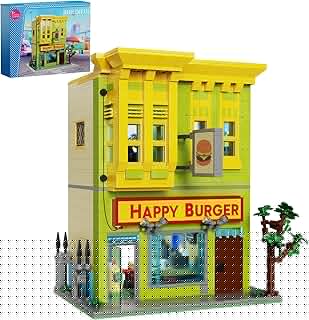 Happy Burgers House Building Set, The Bob's House Kuchi Kopi Building Blocks Toys Set Compatible with Lego, Great Gift and Collectibles Set for Belcher Family Cartoon TV Fans Boys & Girls(1018 PCS)