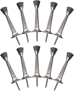 Design House Door Stop Wall Protector with Rubber Tip, Design House Satin Nickel Solid Steel Cast Door Stoppers, 10-Pack, 181735