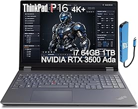 ThinkPad P16 Mobile Workstation Laptop (16" 4K+ UHD+, NVIDIA RTX 3500 Ada 12GB, Intel Core i7-14700HX, 64GB DDR5, 1TB SSD) for Engineer, Architect, Designer, Fingerprint, IST Hub, Win 11 Pro
