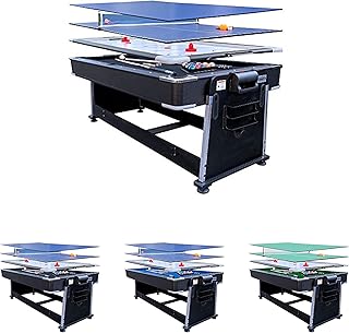 RACK Triad 7-Foot 3-in-1 Multi-Game Swivel Table - Billiards/Pool, Table Tennis & Air Hockey