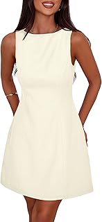 Womens Formal Short Dresses 2026 Summer Sleeveless Boat Neck A Line Elegant Mini Cocktail Party Dress