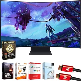 Samsung LS55CG970NNXGO Odyssey Ark 2 55 inch Quantum Mini-LED Curved Gaming Screen Bundle with Elite Suite 18, 2X HDMI Cable and Deco Gear CPS Exclusive 26 Month Protection Pack (BEACH-CPS-26M3500)