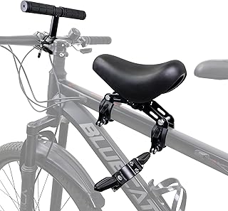 Front Mounted Bicycle Seats for Children, Kid Bike Seat Mountain with Handlebars Foot Pedals for Children 2~5 Years (Black)