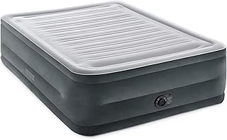 64417ED 22in Queen Dura-Beam Comfort Plush High-Rise Inflatable Air Mattress with Built in Pump for Travel and Camping, 600lb Weight Capacity