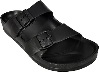 Women's Lightweight Comfort Soft Slides EVA Adjustable Double Buckle Flat Sandals Buddy