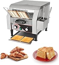 Commercial Toaster - 300 Slices/Hour Electric Conveyor Toaster 1900W Commercial Stainless Steel Toasters for Restaurant Buffets Bagel Beard Heavy Duty with Handle