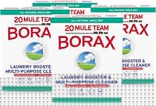 20 MULE TEAM Borax Powder, 65 Ounce, 4 Count, All Natural Laundry Booster & Multi-Purpose Household Cleaner for Kitchen and Bathroom, Stain & Odor Fighter, Helps Deodorize & Freshen