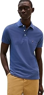 Adaptive Men's Short Sleeve Polo Shirts in Slim Fit with Stretch and Organic Pique Cotton