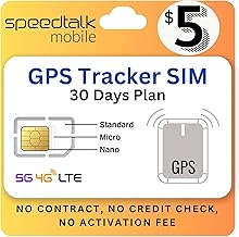 SpeedTalk Mobile Tracker SIM Card for 5G 4G LTE GSM Pet Senior Kids Car All GPS Tracking Devices | Talk Text Data | 3 in 1 SIM Card Standard Micro Nano | 30 Days Wireless Subscription Plan