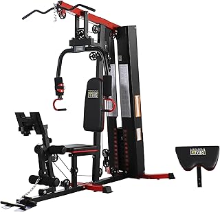 Fitvids Home Gym Equipment, Multifunctional Full Body Workout Weight Machine Station with Weight Stack, All in One Exercise Equipment with Pulley System & Seated Rowing for Home Gym Strength Training