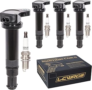 Set of 4 Ignition Coil Packs and Spark Plugs Fits for 2006 2007 2008 2009 2010 2011 Kia Rio Rio5 Rondo Hyundai Accent 1.6 L4 Replaces# UF499 C1543