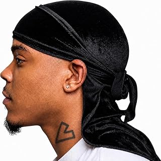 Superior Velvet Durag - Soft Velvet Durags for Men & Women, Long Double Wide Straps, Silky Durag Liner, Triple Stitched