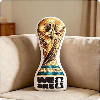MESUCA FIFA 2026 World Cup Trophy Pillow - Official FIFA Soccer Collectible, Soft Plush FIFA World Cup Trophy Pillow for Fans, for Football Lovers, Game Room Decor