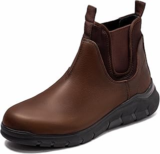 Mens Chelsea Boots Genuine Leather Casual Slip On Ankle Waterproof Boots for Men