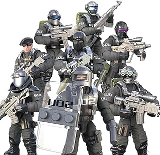 SWAT Model Equipment Assembly Building Block Toys,8 PCS City Police Action Mini-Figures with Multiple Military Weapons Accessories,Party Favors Set