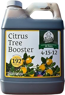 Farmer's Secret Citrus Tree Booster Fertilizer (32oz) - Super Concentrated - Formulated for All Citrus Trees Including All Types of Lemons, Limes, and Oranges - Outdoor and Indoor/Container Trees