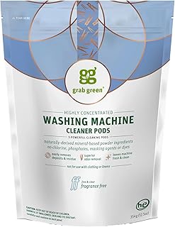 Grab Green Washing Machine Cleaner Pods - Fragrance Free, 5 Cleaning Pods