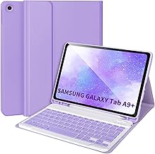 Keyboard Case for Samsung Galaxy Tab A9+/A11+ Plus 2023/2025 11’’,Case with Keyboard for Samsung Tab A9+ with S Pen Holder,Detachable Bluetooth Keyboard for Galaxy Tab A11+ Auto Wake/Sleep,Purple