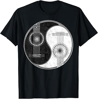 Yin Yang Guitar Player Guitarist Classical Bass Acoustic Tee T-Shirt