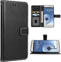 Compatible with Samsung Galaxy S3 Wallet Case Wrist Strap Lanyard Leather Flip Cover Card Holder Stand Cell Accessories Phone Cases for GalaxyS3 Neo I9300 Women Men Black