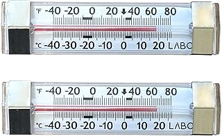 Refrigerator and Freezer Thermometer Fridge Thermometer 2 Pack – Waterproof Analog, Large Dial, Accurate, Easy to Read, Wide Range -40°F to 80°F for Kitchen, Restaurant, Cooler, Lab, Industrial Use