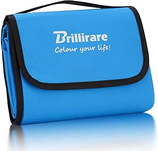 Beach Picnic Blanket, Sandproof Waterproof Camping Blankets Large, Outdoor Sandfree Foldable Mat 55x32in, Oversized Packable Family Mats for Hiking, Camping, Park, Travel, Grass Concert-Blue