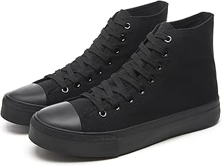 Men’s High Top Canvas Sneakers Fashion Lace up Walking Shoes Casual Classic