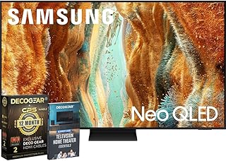 Samsung 55" Neo QLED 4K QN70F Smart TV (2025) Vision AI, Motion Xcelerator 144Hz, HDR10+ Bundle with CPS Exclusive 1-Year Protection & Deco Gear Complete Home Theater Beginner's Guidebook