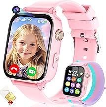 4G Kids Smart Watch GPS Tracker, Smartwatch for Kid with Video Calling, Voice Chat, Class Mode, SOS , Pedometer, Alarm, SIM Card HD Touch Screen Phone Watch Gift for 4-12 Girls Boys (Light Pink)